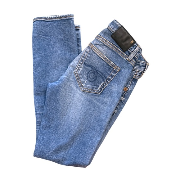 R13 Kate Skinny Denim Jean in Light Vintage Orion Blue Distressed Wash Size 28 - Picture 7 of 13
